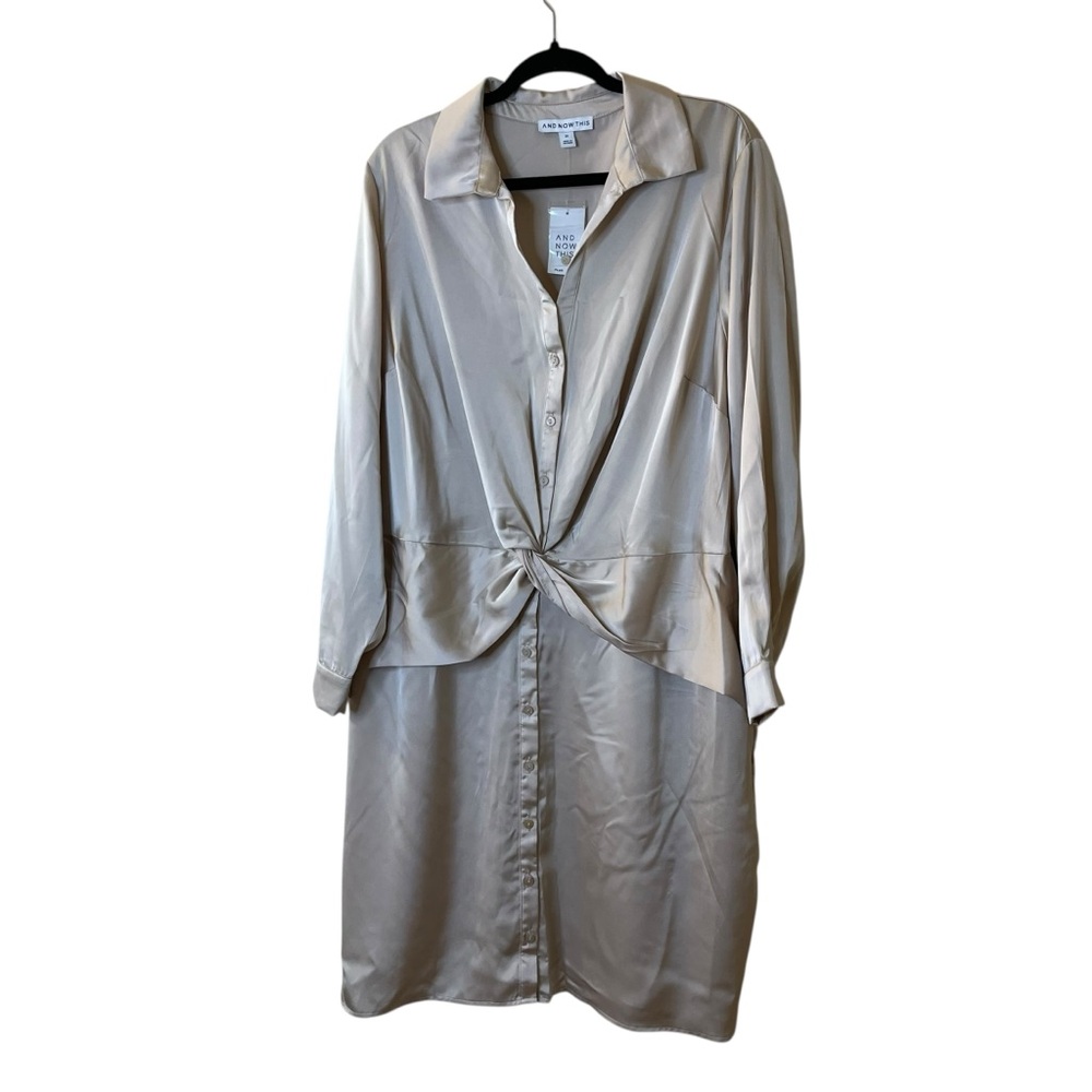 And Now This Long Sleeve Button Front Dress Sz 2X
